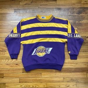 90’s Vintage Starter NBA Los Angeles Lakers Crewneck Sweatshirt Size L Used